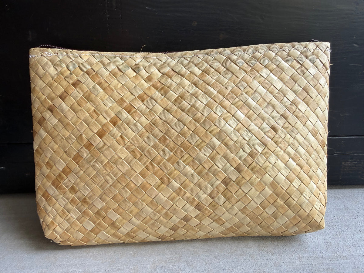 Lauhala Pua ‘Eke Pouch Medium - Aqua