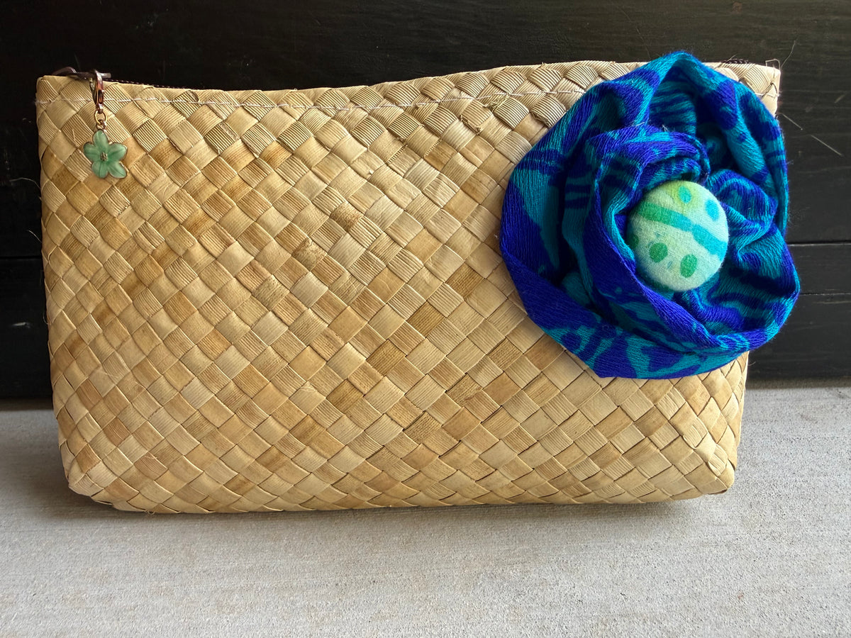 Lauhala Pua ‘Eke Pouch Small - Dark Blue