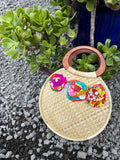Lauhala Pua ‘Eke Round Handbag - Pink