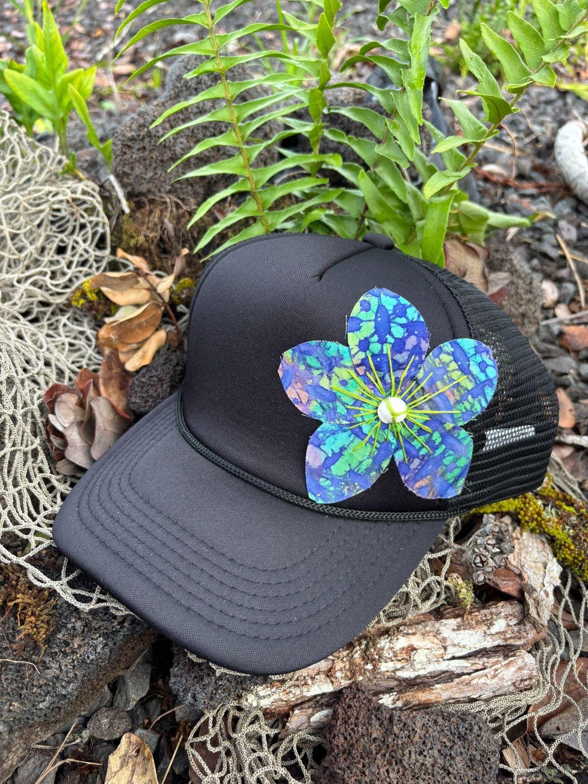 Flower Trucker Hat - B