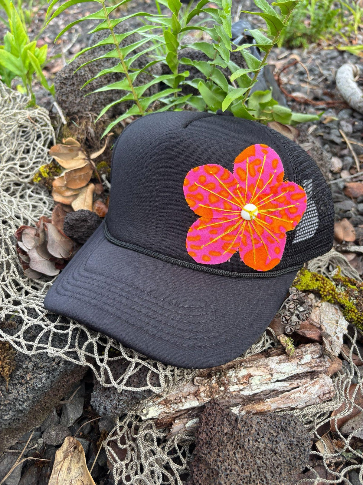 Flower Trucker Hat - C