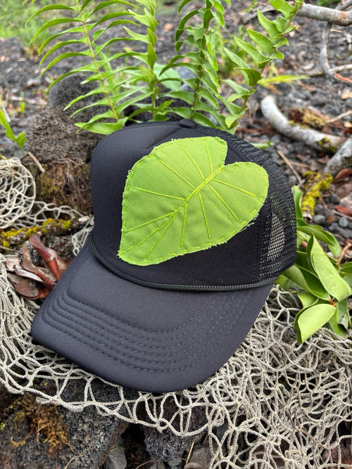 Kalo Leaf Trucker Hat - Bright Green