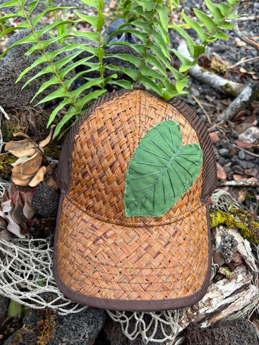 Lauhala Kalo Trucker Hat - Green