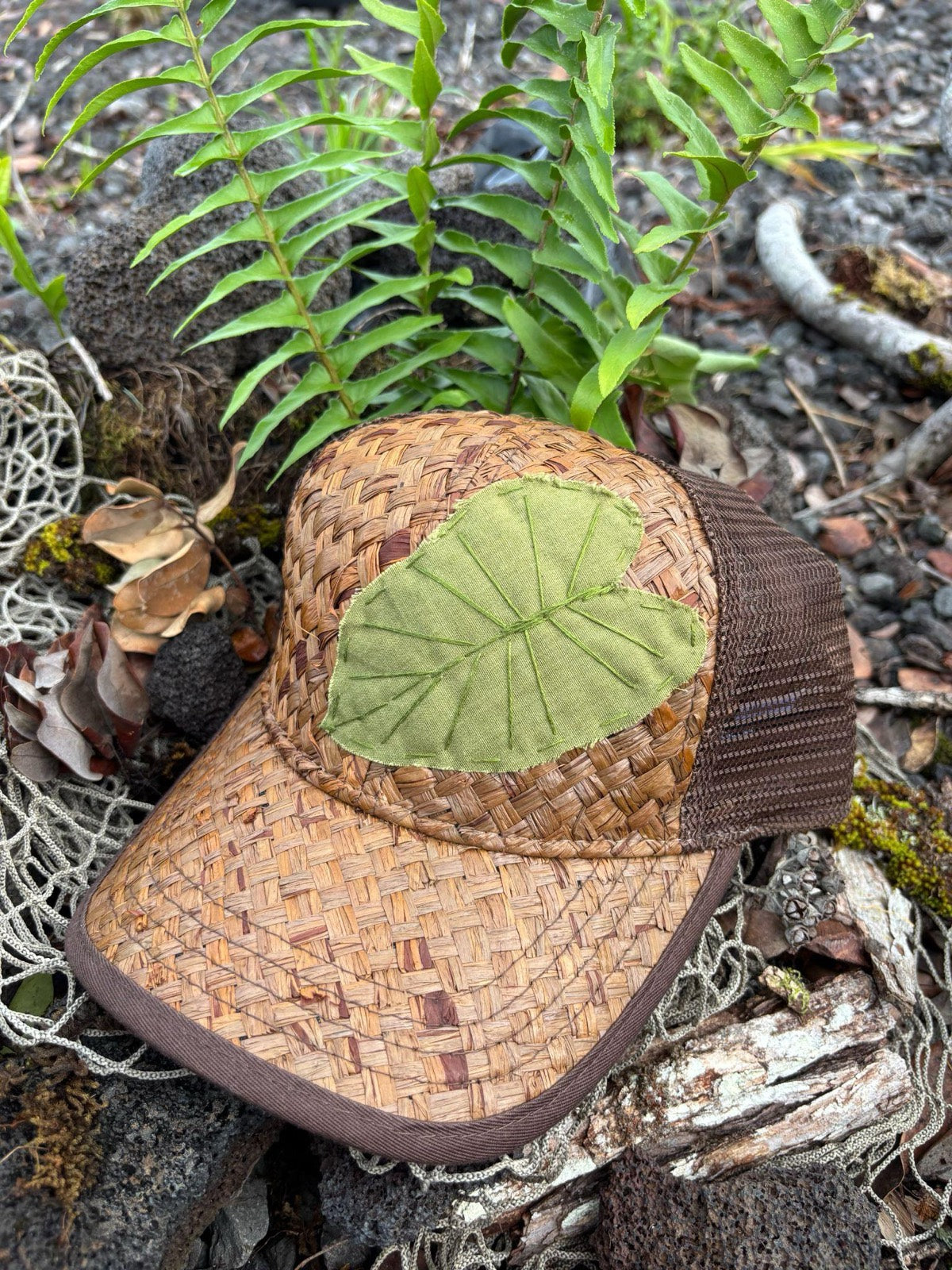Lauhala Kalo Trucker Hat - Light Green
