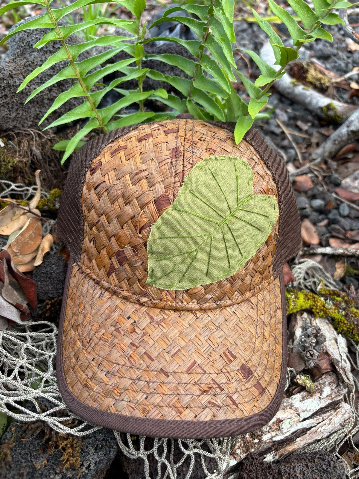 Lauhala Kalo Trucker Hat - Light Green