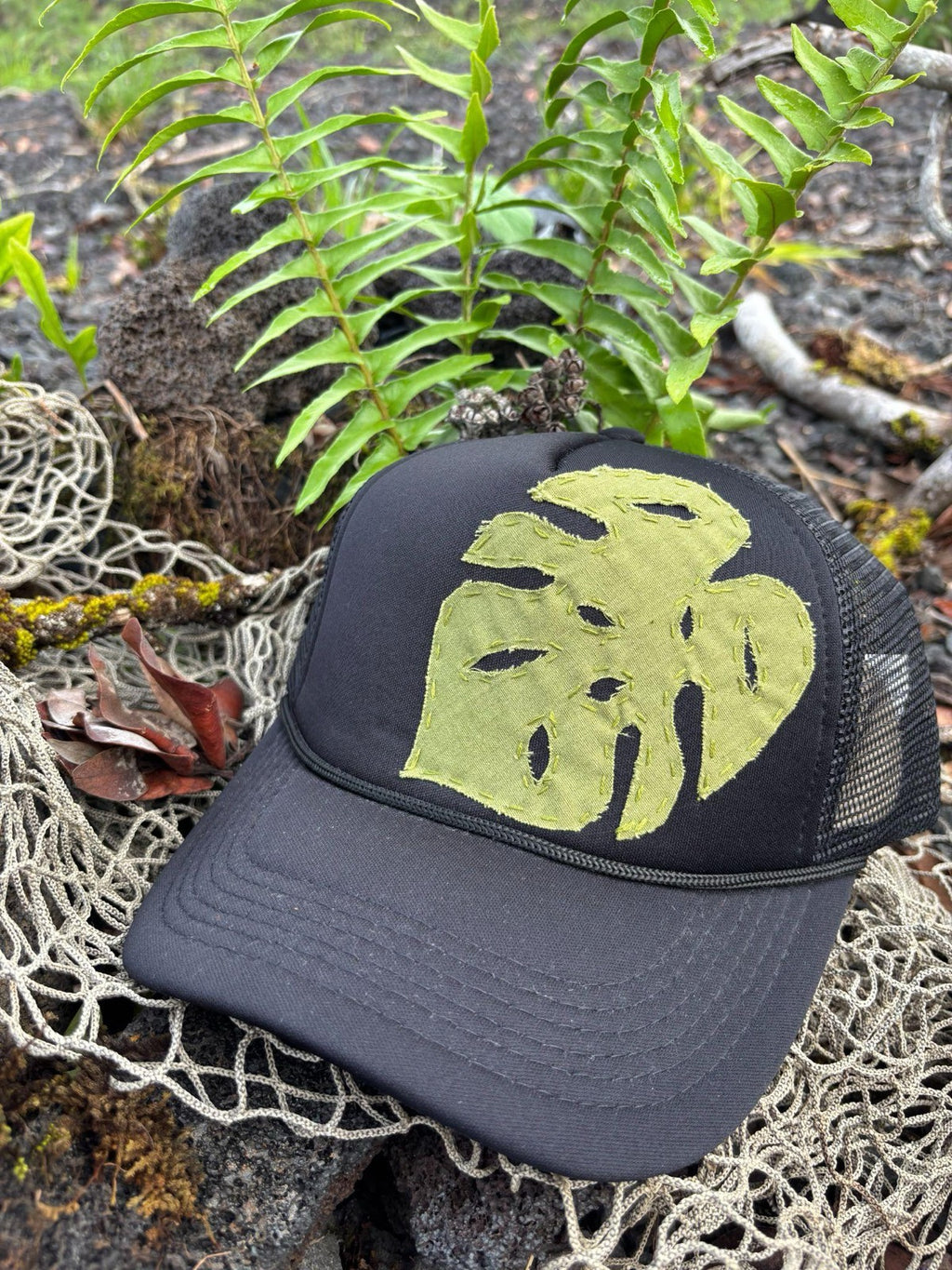 Monstera Trucker Hat - Light Green