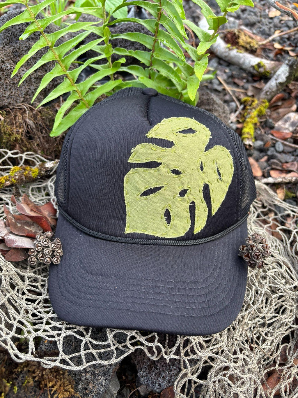 Monstera Trucker Hat - Light Green