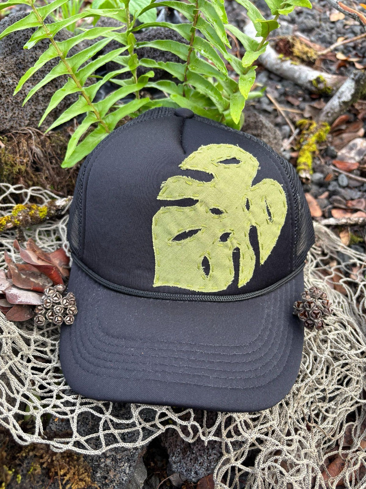 Monstera Trucker Hat - Light Green