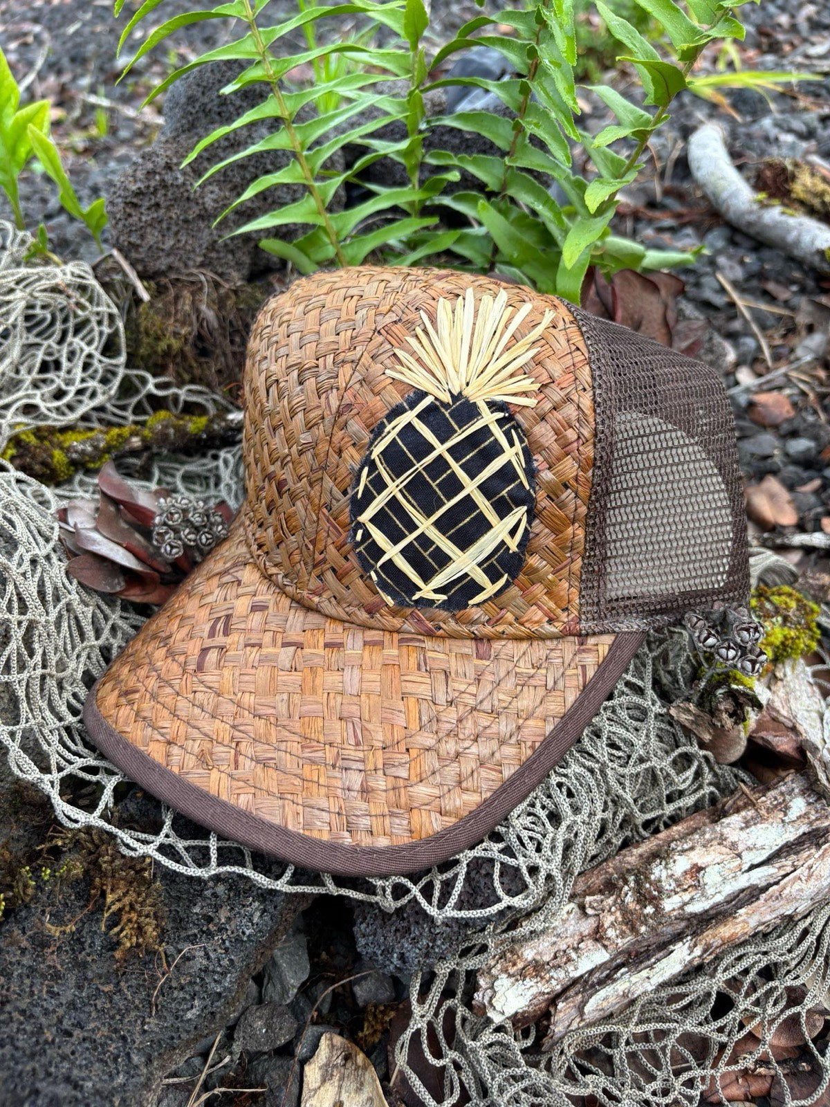 Pineapple Trucker Hat - Lauhala B