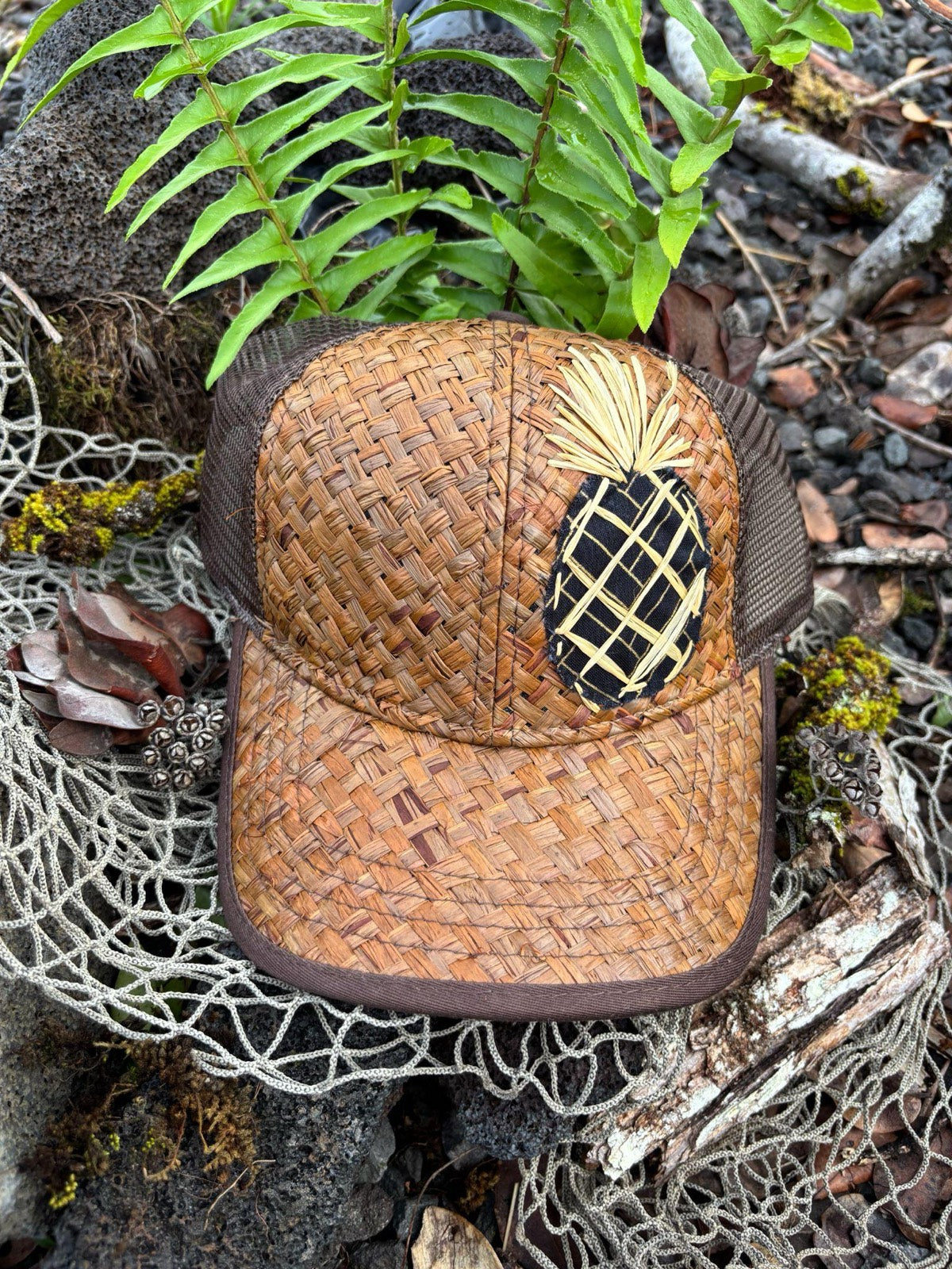 Pineapple Trucker Hat - Lauhala B