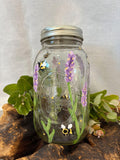 Painted Lavender & Bee Jar