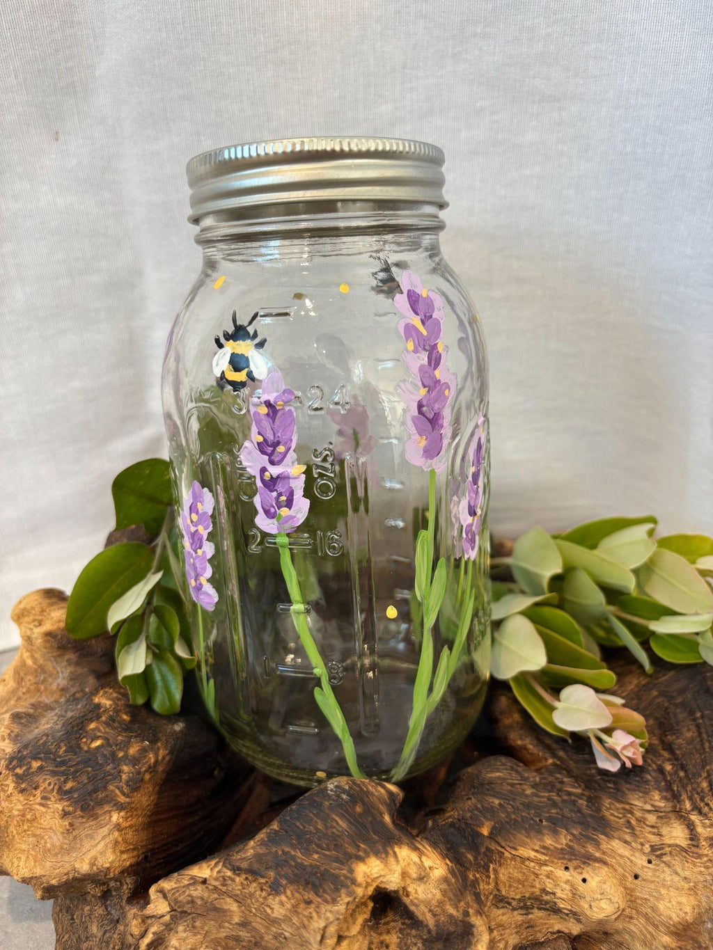 Painted Lavender & Bee Jar