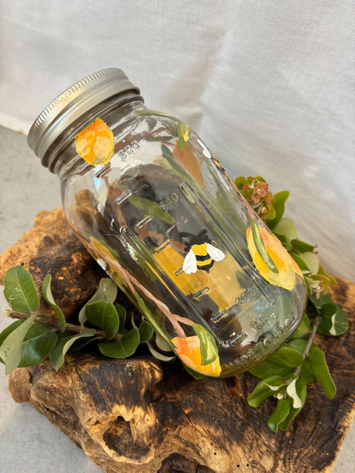Painted Mango & Bee Jar