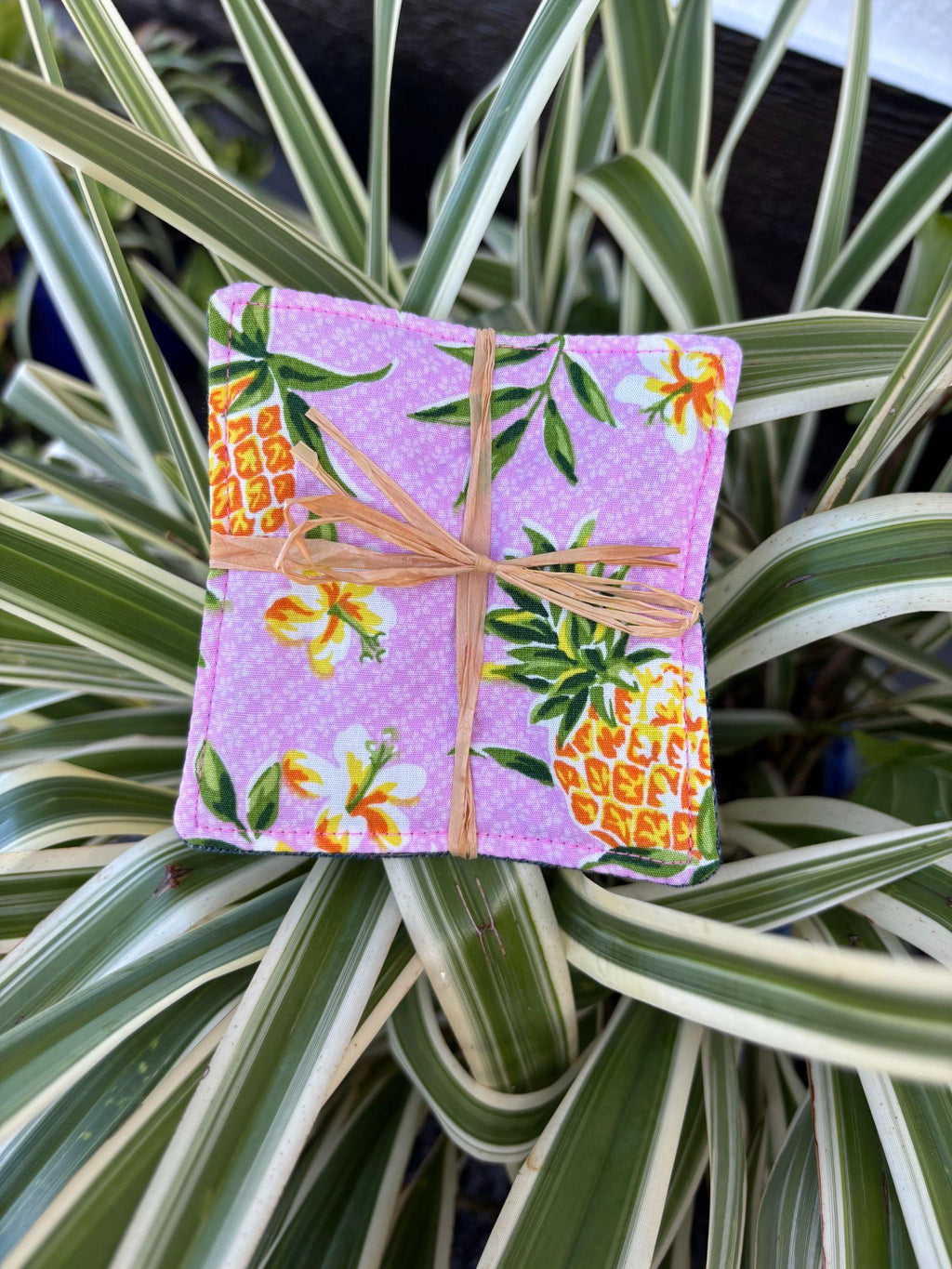 Small Hand-sewn 2 Piece Coaster - Set 4